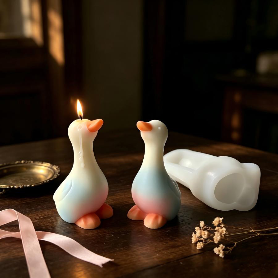 Soap Making At Home - Neue 3D-Enten-Silikonform, DIY Handgemachte Entenförmige Aromatherapie-Kerze