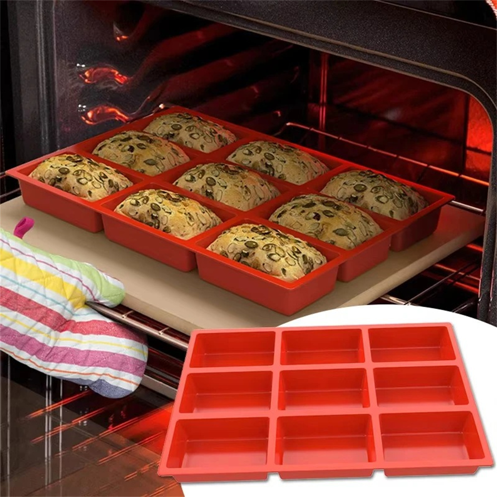Soap Making Oven - Große 9-Fach Silikon-Mini-Kastenform - Antihaftbeschichtet, Leicht