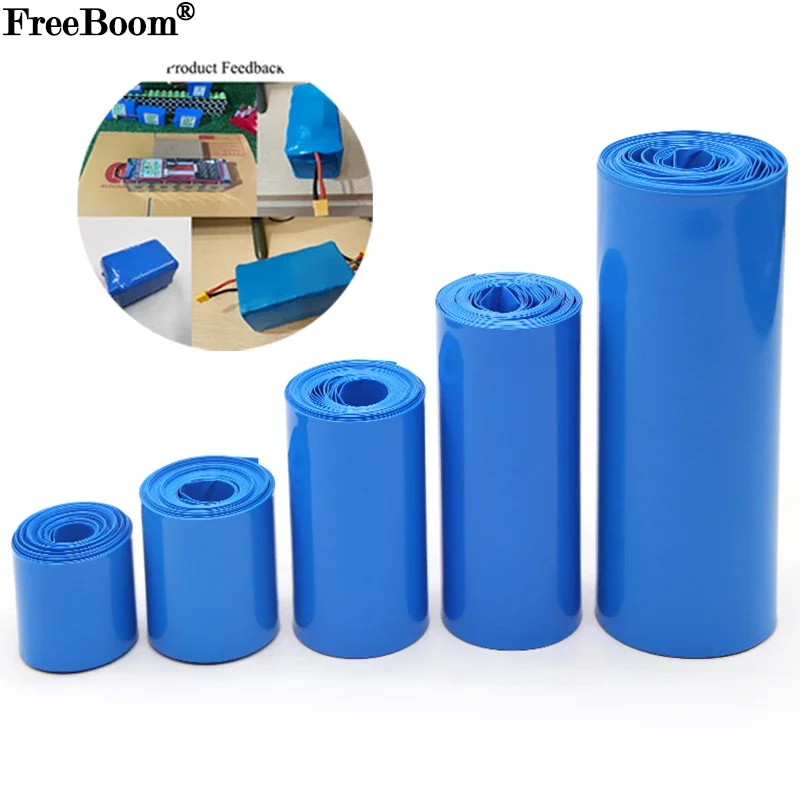 Shrink Wrap Pvc - 18650 PVC-Schrumpfschlauch für Akkupacks, blau, Breite