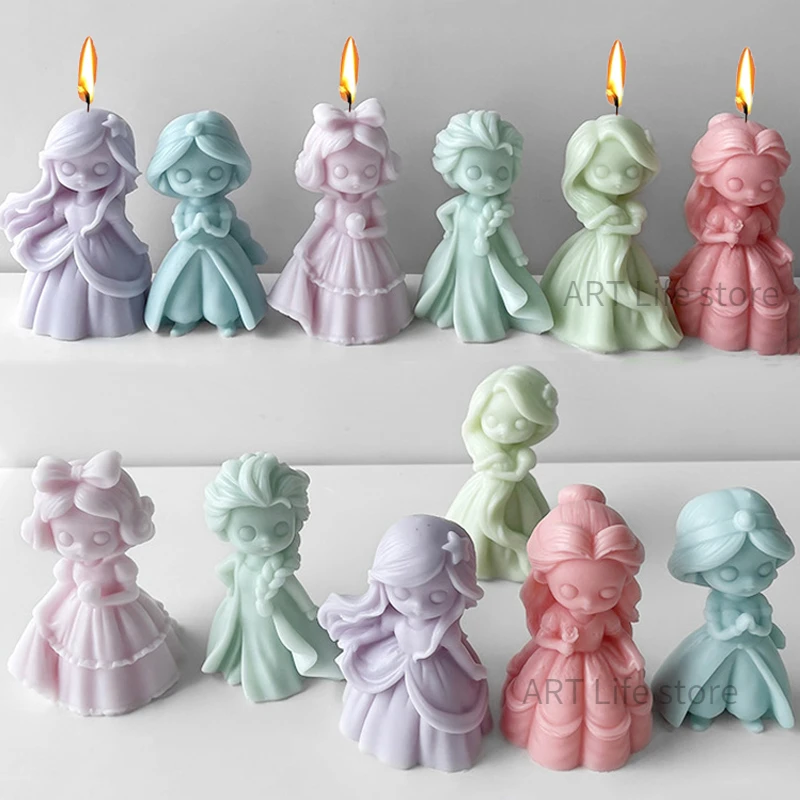 Soap Making At Home - 6 Prinzessin Puppe Silikon Kerzen form