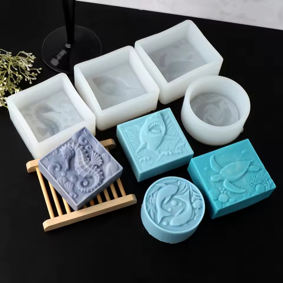 Soap Making Gifts - 3D Seepferdchen Silikon-Seifenform DIY Meeresschildkröte Hai