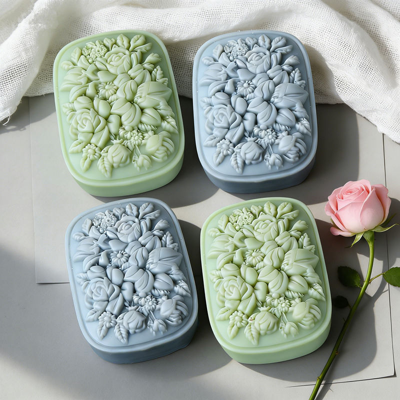 Quadratische Blumen-Silikonfor – Soap Making Gifts Bewertung und Preis